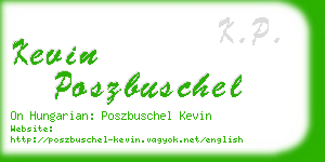 kevin poszbuschel business card